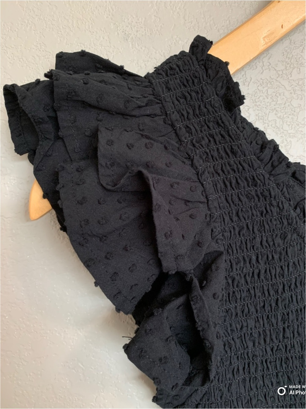 J Crew Factory Petite Black Swiss Dot Flutter Sleeve Midi Dress NWT Cottagecore - Picture 7 of 16